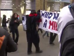 Welfare Cuts Protest at Kings Cross Station News Clip