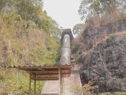 Water pipeline into a generator. Stock Footage