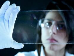 Woman the scientist is analysing structure DNA. Stock Footage