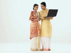Bengali couple working on a laptop  Stock Footage