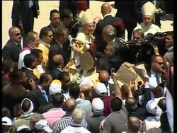 WRAP Pope holds Mass in Bethlehem, farewell, AP pix of refugee camp visit News Clip