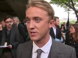 Tom Felton on fans, the movie, upcoming work and the director at the 'Belle' premiere at BFI Southbank on 5 June, 2014 in London, England. Stock Footage