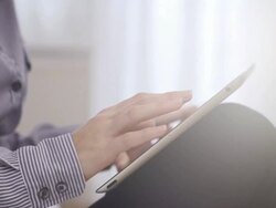 Using Digital Tablet Stock Footage