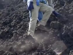Traversing active Mt Etna, Sicily, Italy.. Stock Footage