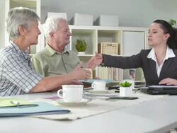 HD DOLLY: Senior Couple Making A Financial Plan Stock Footage