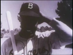 Jackie Robinson, Pee Wee Reese, and Roy Campanella play baseball for the Brooklyn Dodgers. News Clip