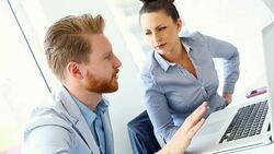 Job interview laptop. Stock Footage