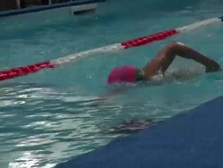 Diana Nyad in her marathon Manhattan swim to benefit victims of Superstorm Sandy Stock Footage