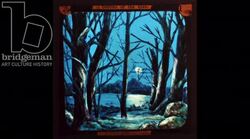 Animated 19th century magic lantern slide 'Goblins of the Glen' Stock Footage