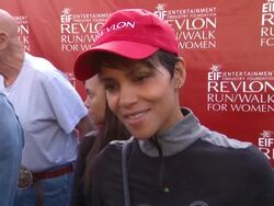 INTERVIEW - Halle Berry on why it was important for her to attend at 21st Annual EIF Revlon Run Walk For Women Stock Footage