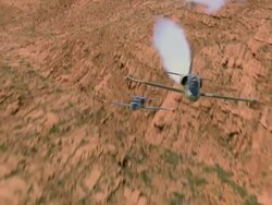 AIR TO AIR, CU, Two Aero L-39 Albatroses flying over rock formations, Grand Canyon, Arizona, USA Stock Footage