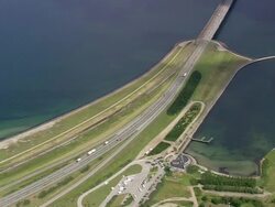 WS AERIAL ZI View of old ferry port at Nyborg / Fyn, Denmark Stock Footage