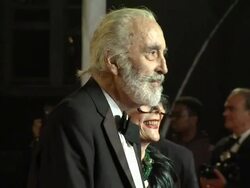 Christopher Lee at 'Skyfall': Royal World Premiere at Royal Albert Hall on October 23, 2012 in London, England (Footage by WireImage Video/Getty Images) Stock Footage