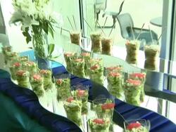 Earl Woods statue dedication and Tiger Woods Fist Pump Challenge launch Stock Footage