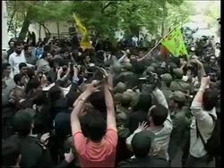 Hard-line students protest Dutch anti-Islam film outside embassy News Clip