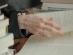 CU TU Young Woman Reading Book and Thinking Stock Footage