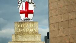 TU Coat Of Arms Of The City Of London (4K/UHD to HD) Stock Footage
