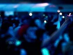 Hands in air at concert Stock Footage