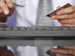 Finger tapping the keyboard Stock Footage