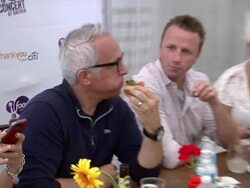 Geoffrey Zakarian, Marc Murphy, Anne Burrell at Food Network In Concert Stock Footage