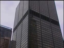 A swift-moving storm carrying high winds and pelting rain knocked out windows at Chicago's 110-story Willis Tower. Police roped off areas around the imposing black building long known as the Sears Tower. News Clip