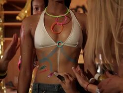 Group of women painting friend Stock Footage