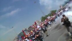 Police clash with protesters, push them from square into nearby park News Clip