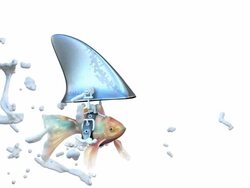 Goldfish-Shark with Yen and Euro Symbols, Signs Stock Footage