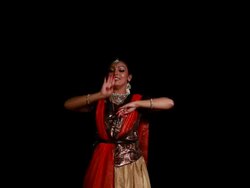Woman performing Kathak dance on the stage  Stock Footage