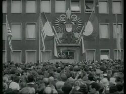 June 23, 1963 FILM MONTAGE WS ZI John F. Kennedy giving speech/ WS Crowd/ Cologne, Germany/ AUDIO Stock Footage