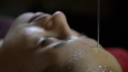 Tranquilizing with Ayurveda Stock Footage