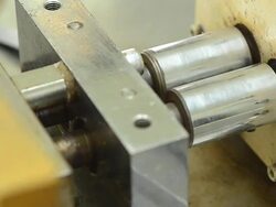 axle of twin blade rotate on internal mixer Stock Footage