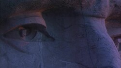 The carved eyes of George Washington stare out from Mount Rushmore in South Dakota. Stock Footage