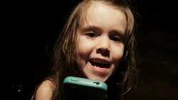 Child Using Modern Technology Bedtime Stock Footage