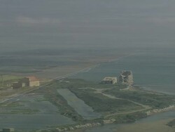Etang De L'Ayrolle And Ruined Watchtower Stock Footage