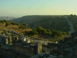 Pan Left Umm Qais Irbid Jordan Stock Footage