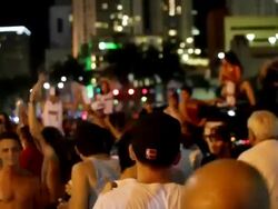 ATMOSPHERE: Fans as Miami Fans Celebrate Following Stock Footage