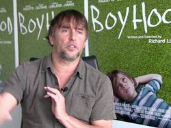 INTERVIEW - Richard Linklater at the junket of Boyhood in Amsterdam Stock Footage