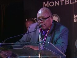 SPEECH: Quincy Jones on being honored by Montblanc at Montblanc honors Quincy Jones at the Montblanc de la Culture Arts Patronage Awards Ceremony Stock Footage