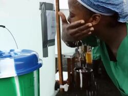 Ebola Case Management Facility ELWA 3 In Monrovia Stock Footage