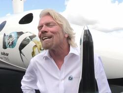 INTERVIEW - Richard Branson on astronaut suits Stock Footage