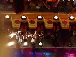 MS TS Shot of People enjoying amusement ride at funfair, top spin / Cologne, Germany Stock Footage