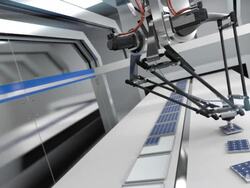 Futuristic Assembly Line - Seamless Loop Stock Footage