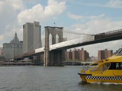 Lower Manhattan Viewed From Brooklyn Side of East River Stock Footage