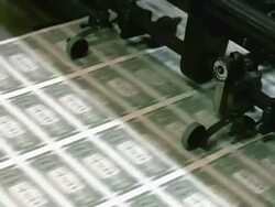 CU, American one dollar bills being minted, Washington DC, USA Stock Footage