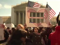 Gay Marriage Supporters Rally Against DOMA Stock Footage