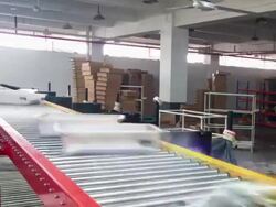 express delivery package sorting assembly line,timelapse. Stock Footage