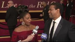 Denzel Washington speaking to reporters on the Oscars red carpet News Clip