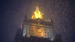 Ministry of Foreign Affairs Building in Moscow Stock Footage