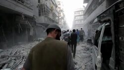 CLEAN : Syria: Air raids on rebel held areas in Aleppo News Clip